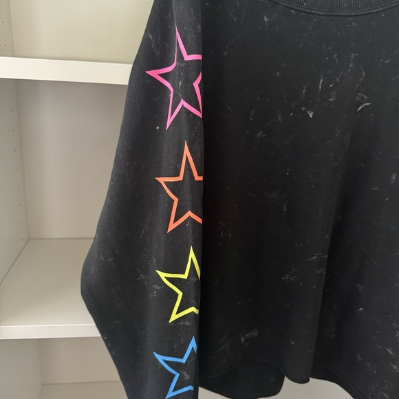 CHRLDR Neon Stars Faded Black Sweatshirt - Picture 3 of 4